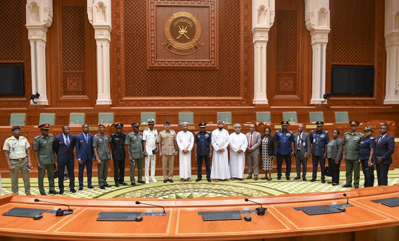 الوفد-العسكري- نائب رئيس مجلس الشورى يستقبل وفد من منتسبي كلية الدفاع الوطني النيجيري