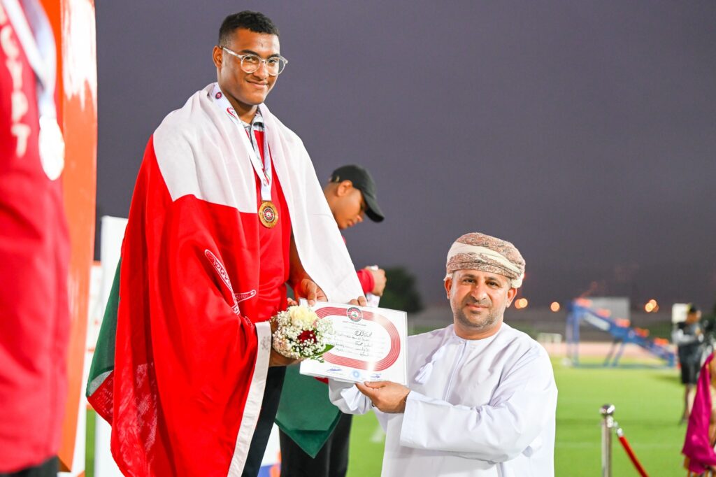 القصابي-1024x682 اول ميدالية ذهبية للسلطنة في البطولة العربية التاسعة لألعاب القوي للناشئين والناشئات 2023م