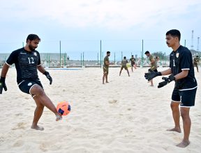 الحصة التدريبية لمنتخب كرة القدم الشاطئية